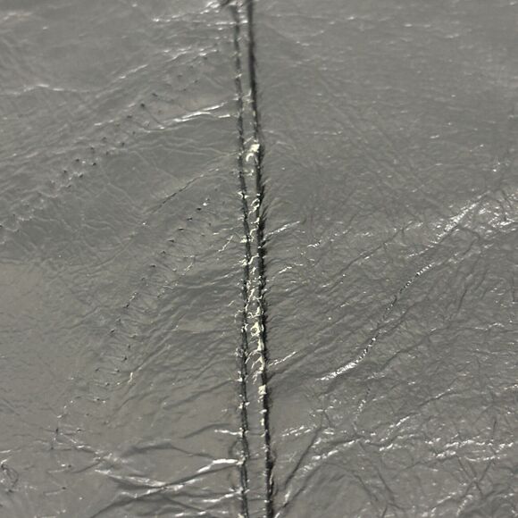 Leather Works Mens 2XL Patchwork Black Genuine Leather Snap Vest Pockets - Picture 14 of 16